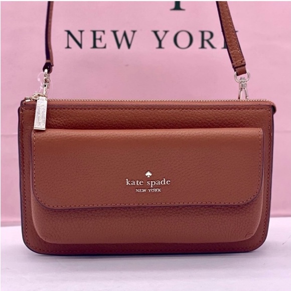 Kate Spade Leila Small flap Crossbody Warm Gingerbread - Picture 8 of 13